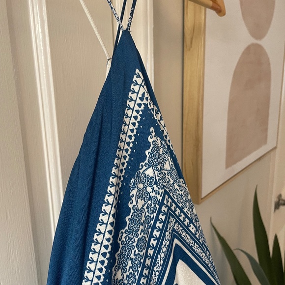 H&M Grecian Blue and White Handkerchief Midi Dress - Picture 7 of 7